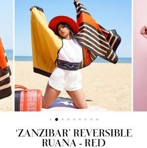 SASSY JONES RUANA PONCHO/RED